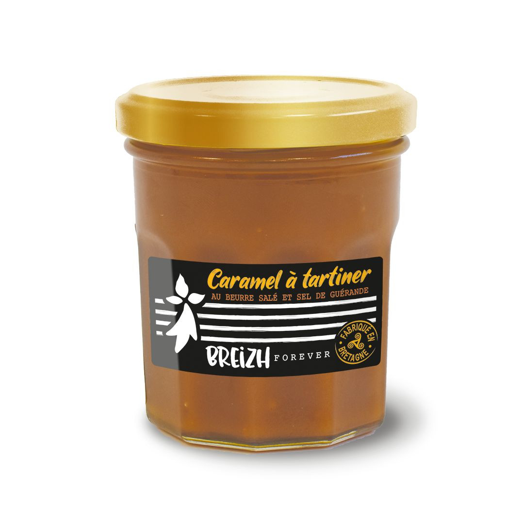 Achat Pot en verre drapeau breton caramel à la fleur de sel de Bretagne à tartiner en ligne 1 