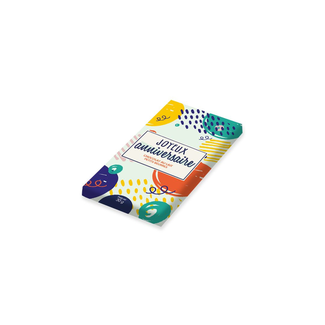 Achat Tablette Joyeux Anniversaire chocolat lait et petits beurres en ligne 1 