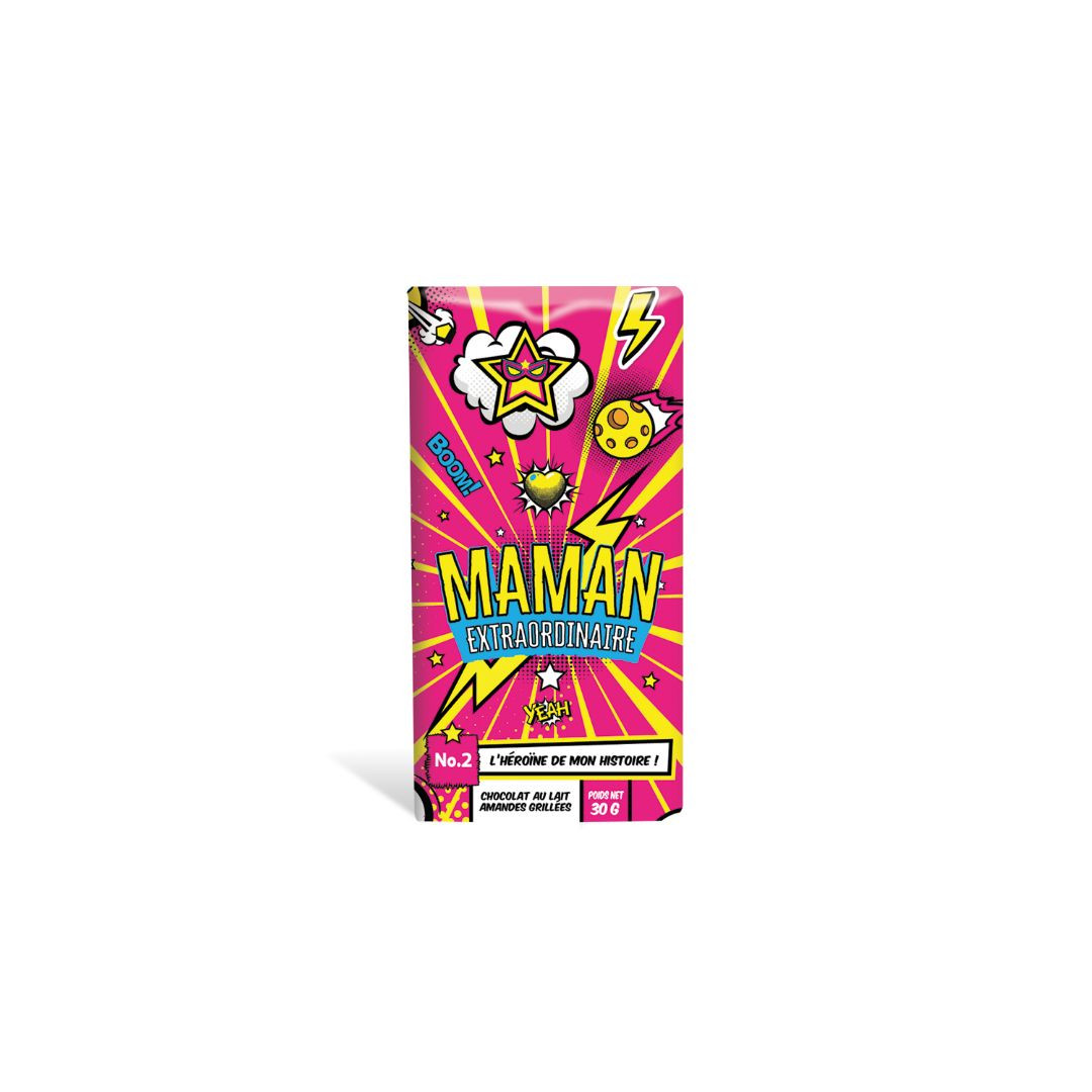 Achat Tablette Maman Extraordinaire chocolat lait amandes grillés en ligne 1 