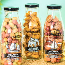 Bouteille en verre voyages gourmands crousty au curry