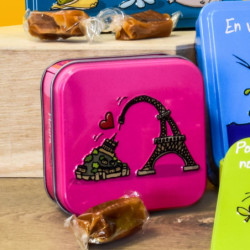Boîte savon "la Tour Eiffel aime le Mont-Saint-Michel" HIHIHI caramels au beurre salé
