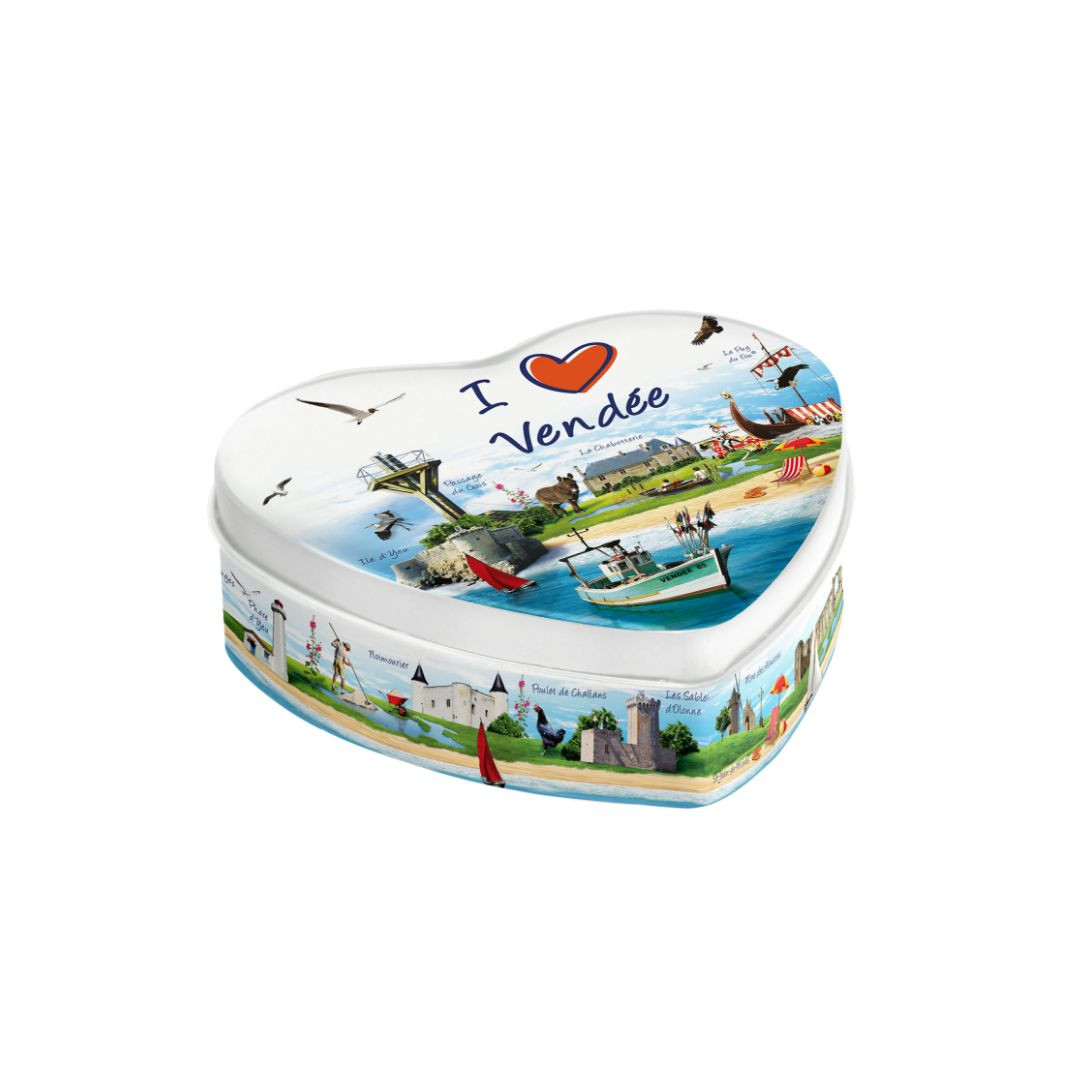 Achat Boîte cœur I love Vendée caramels au beurre salé et à la fleur de sel de Vendée en ligne 1 