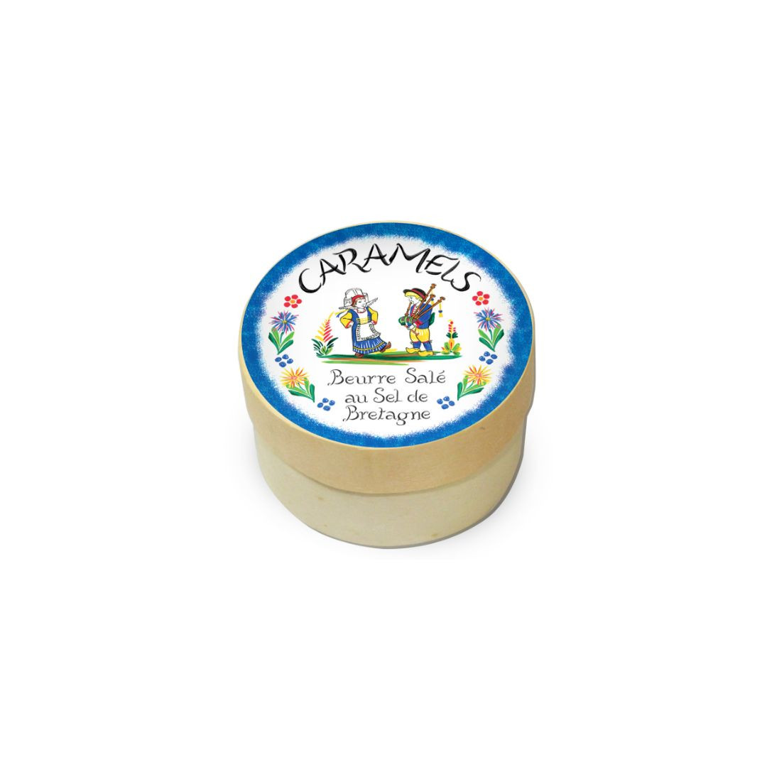 Achat Petite boîte en bois faïence caramels au beurre salé et à la fleur de sel de Bretagne en ligne 1 