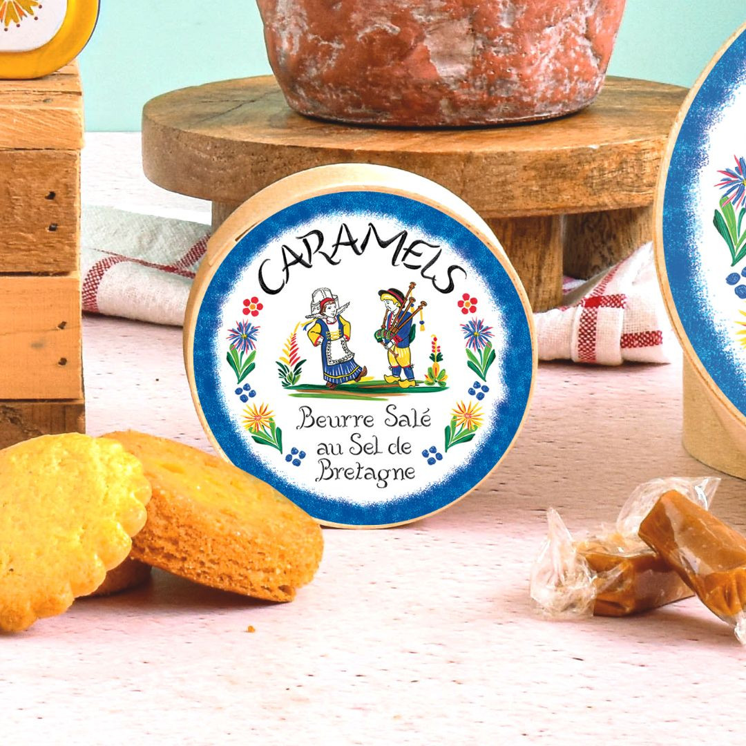 Achat Petite boîte en bois faïence caramels au beurre salé et à la fleur de sel de Bretagne en ligne 3 