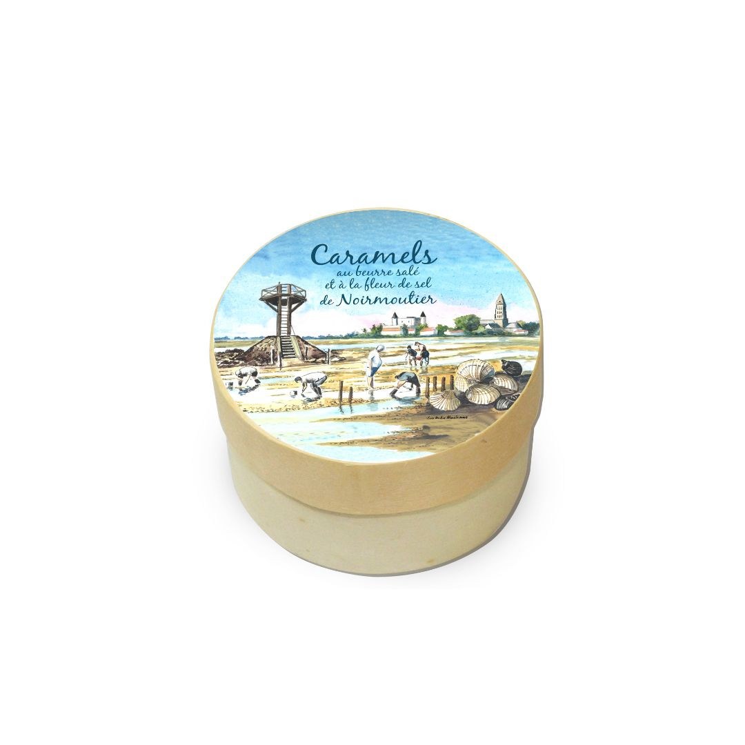 Achat Boîte ronde en bois passage du gois caramels au beurre salé et à la fleur de sel de Noirmoutier en ligne 1 