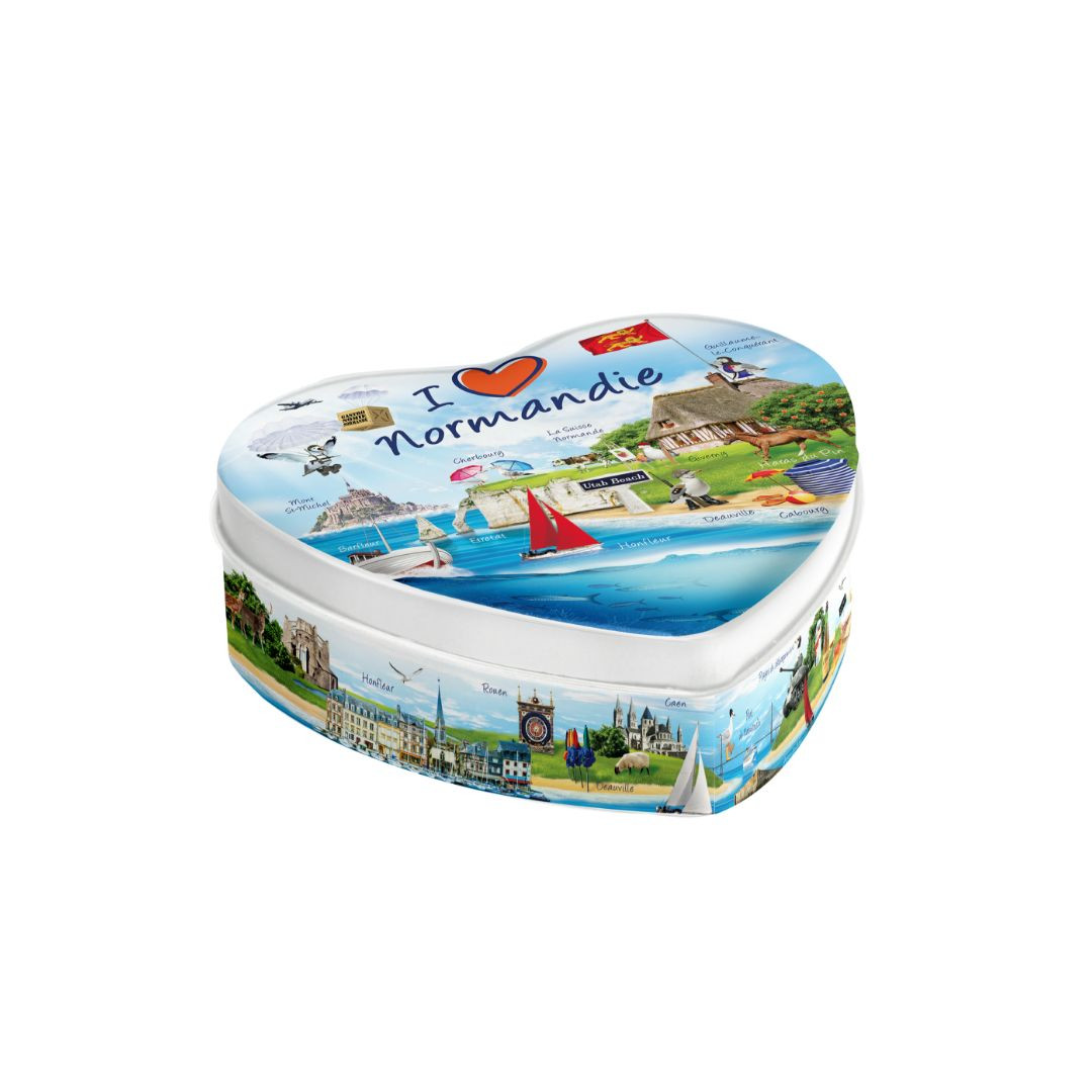 Achat Boîte cœur bonbons caramel à la crème fabriqués en Normandie en ligne 1 