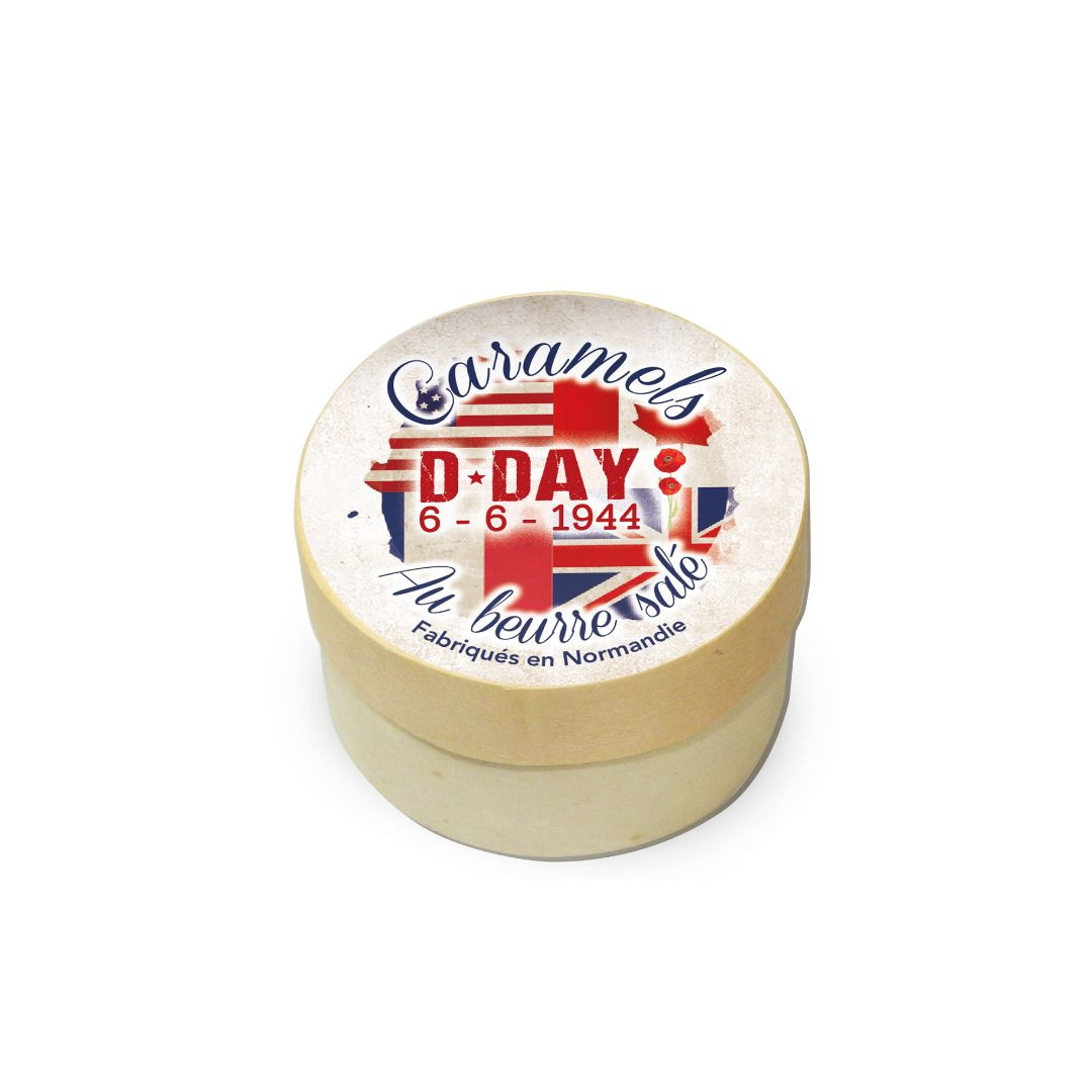 Achat Boîte ronde en bois D-DAY caramels au beurre salé fabriqués en Normandie en ligne 1 