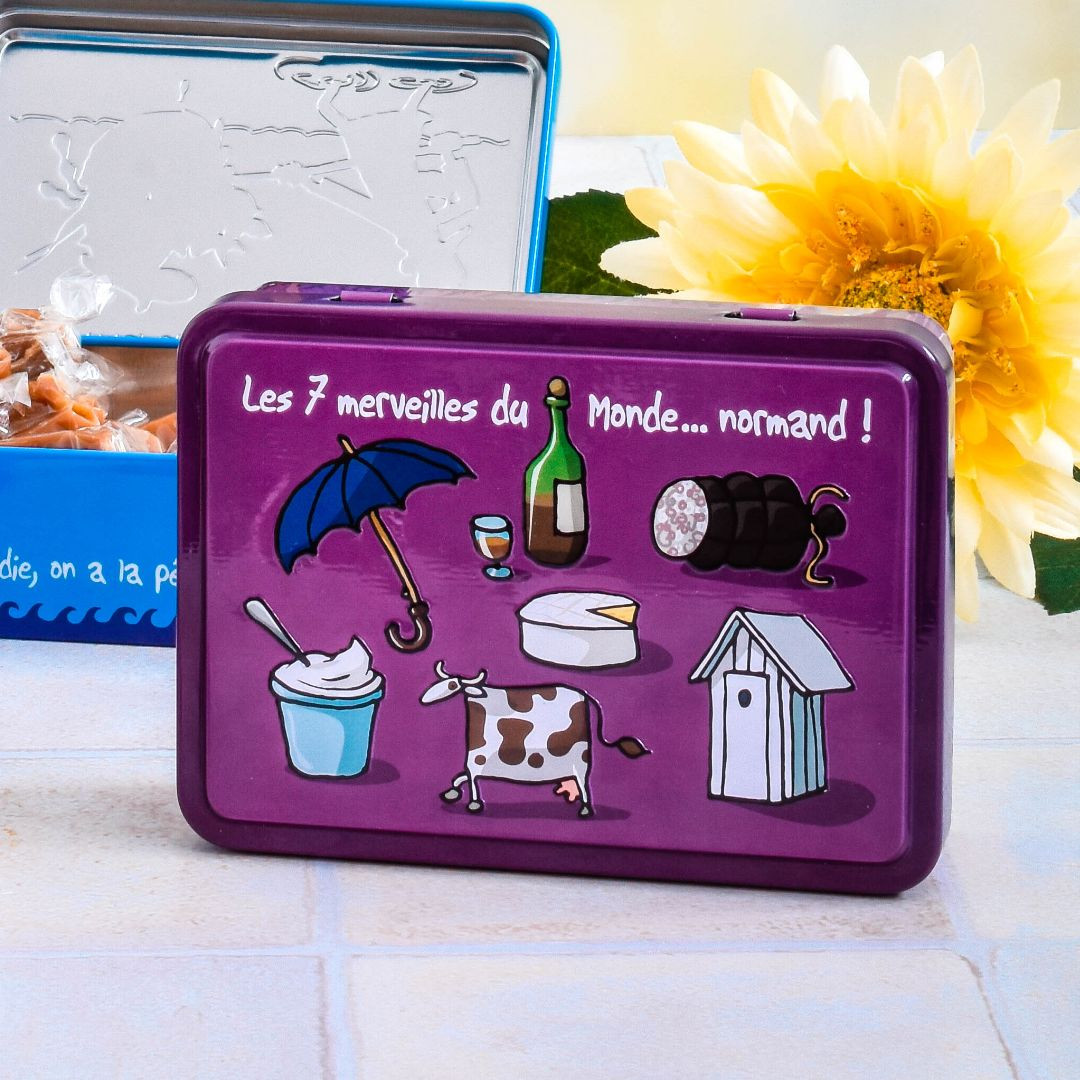 Achat Boîte demi sucrette "Les 7 merveilles normandes" HIHIHI caramels au beurre salé en ligne 3 