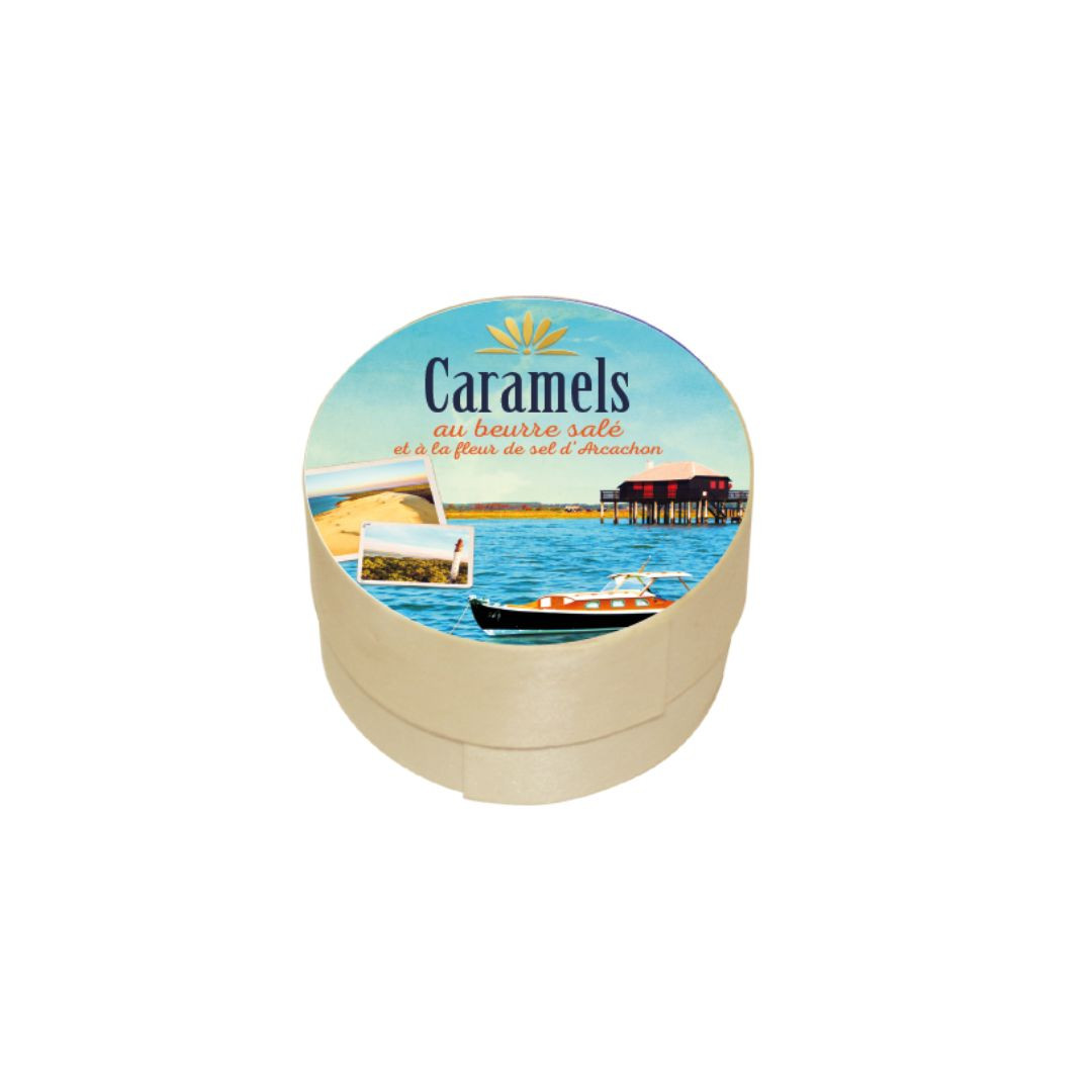 Achat Boîte ronde en bois caramels au sel du bassin d'Arcachon en ligne 1 