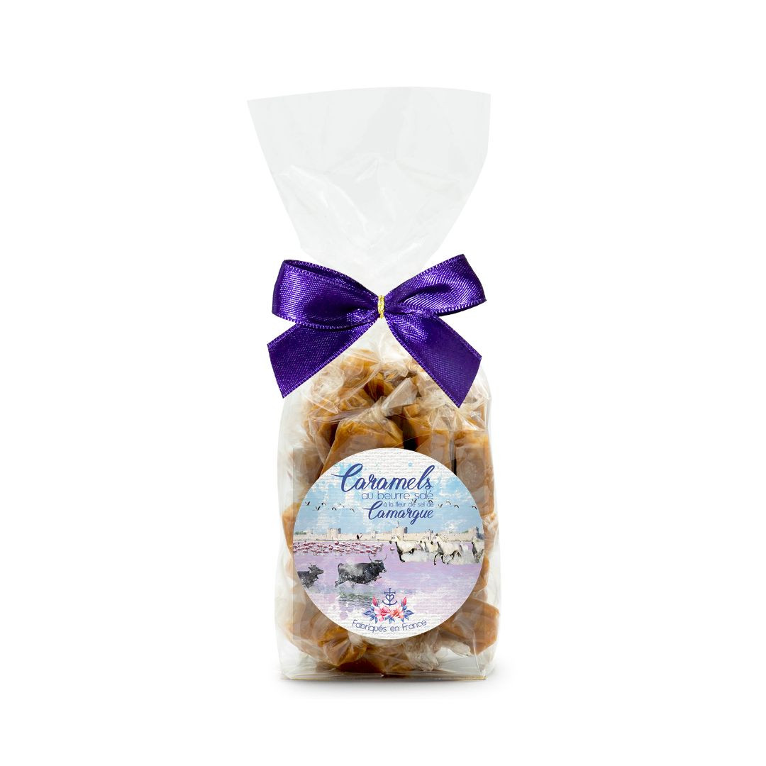 Achat Petit sachet Camargue aquarelle caramels beurre salé et fleur de sel de Camargue en ligne 1 
