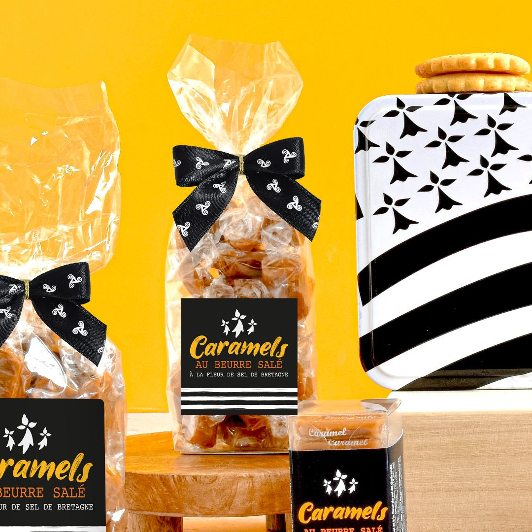 Achat Petit sachet drapeau breton caramels au beurre salé et à la fleur de sel de Bretagne en ligne 2 