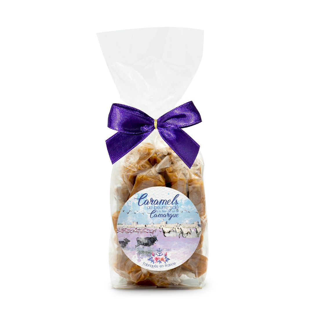 Achat Grand sachet Camargue aquarelle caramels beurre salé et fleur de sel de Camargue en ligne 1 