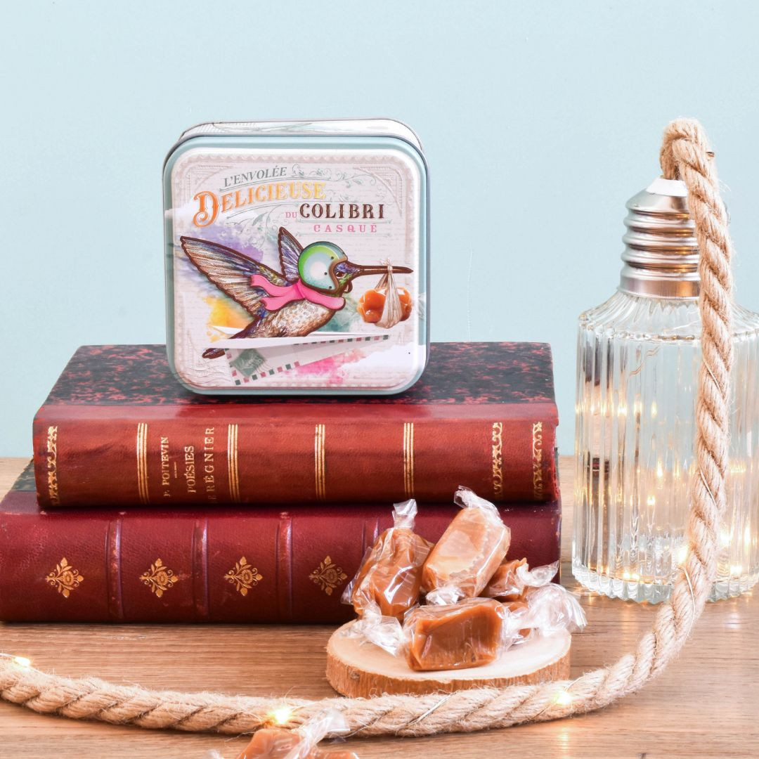 Achat Boîte mini carrée colibri Voyages Gourmands caramels au beurre salé en ligne 3 