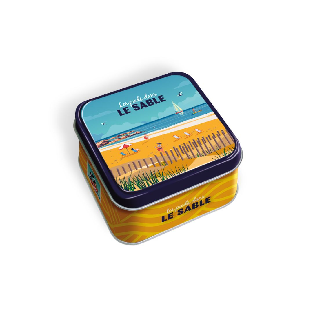 Achat Boîte mini carrée "les pieds dans le sable" caramels au beurre salé en ligne 1 
