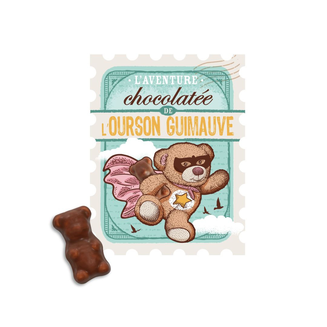 Achat Vrac Oursons guimauve chocolat au lait + étiquette Voyages Gourmands en ligne 1 