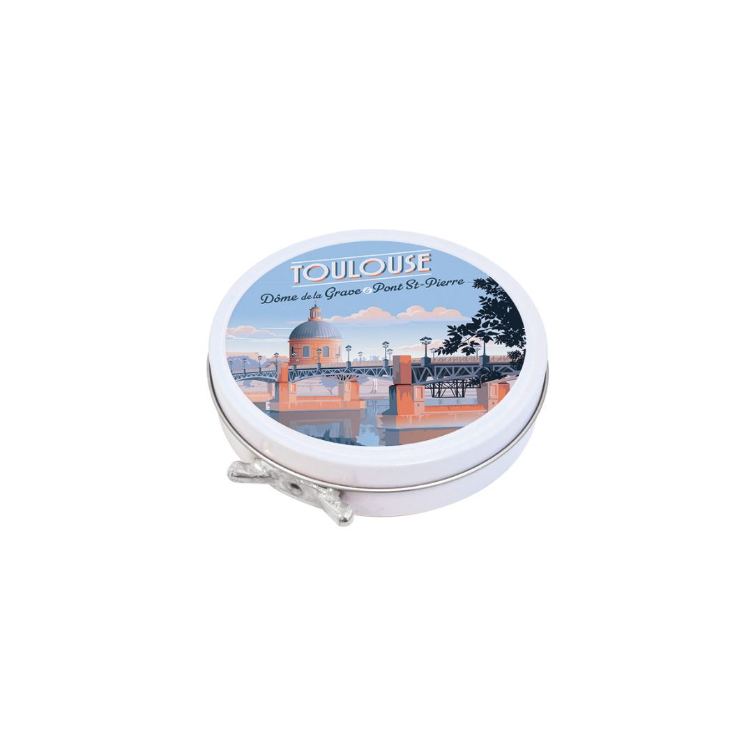 Achat Boîte cirage ronde Toulouse dôme de la grave et pont st pierre sucre cuit violettes en ligne 1 