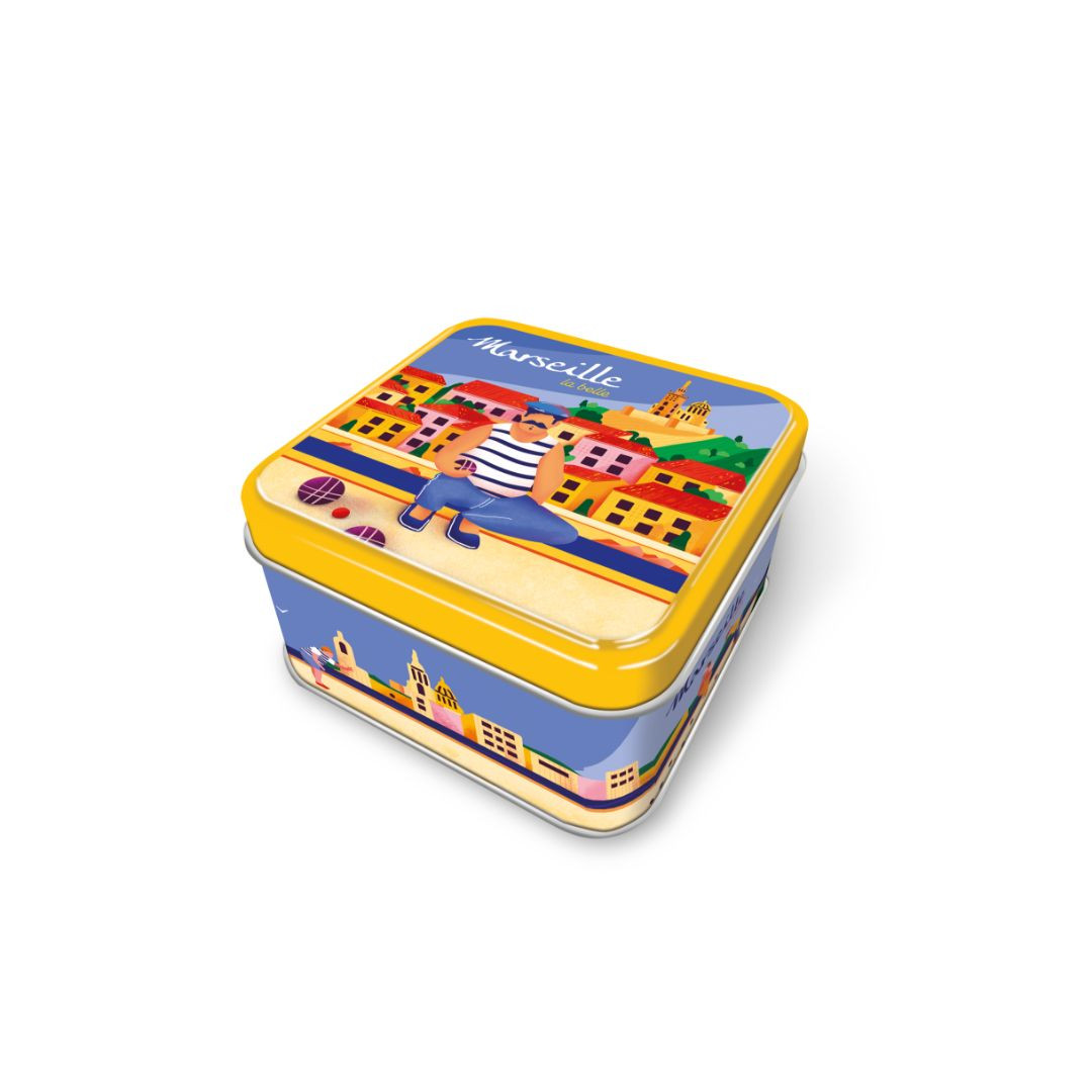 Achat Boîte mini carrée Marseille la belle bonbons sucre cuit orange citron en ligne 1 