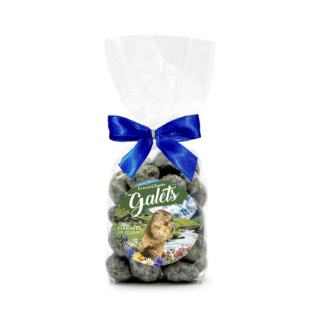 Sachet l'été à la montagne galets chocolat au lait à la fleur de sel
