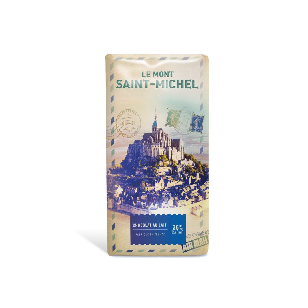Achat Tablette Mont-Saint-Michel carte postale chocolat au lait et crêpe dentelle en ligne 1 