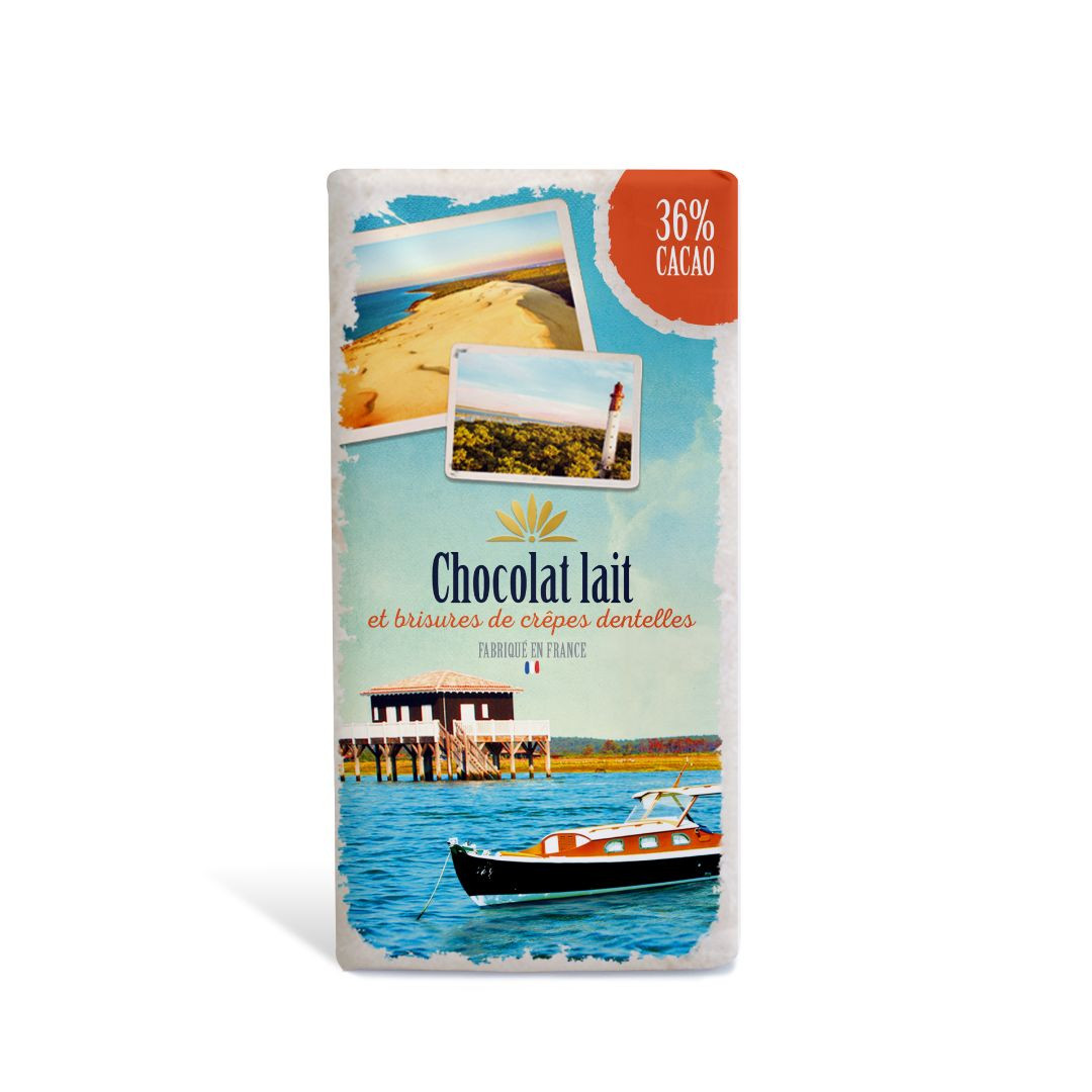 Achat Tablette bassin d'Arcachon chocolait au lait feuillante 36% de cacao en ligne 1 