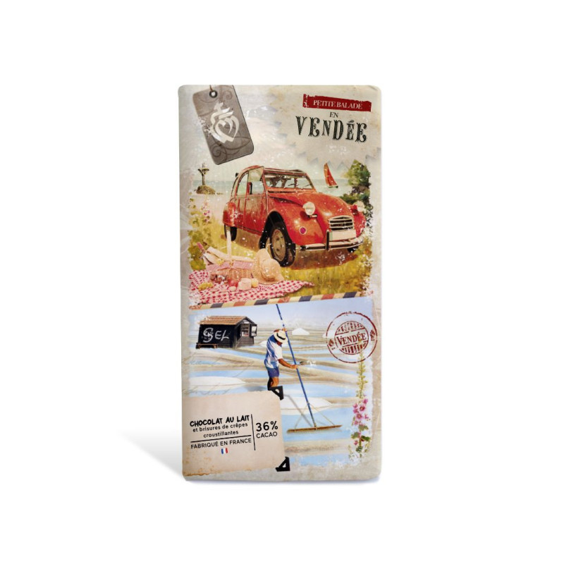 Tablette Vendée vintage chocolat au lait feuillantine 36% de cacao