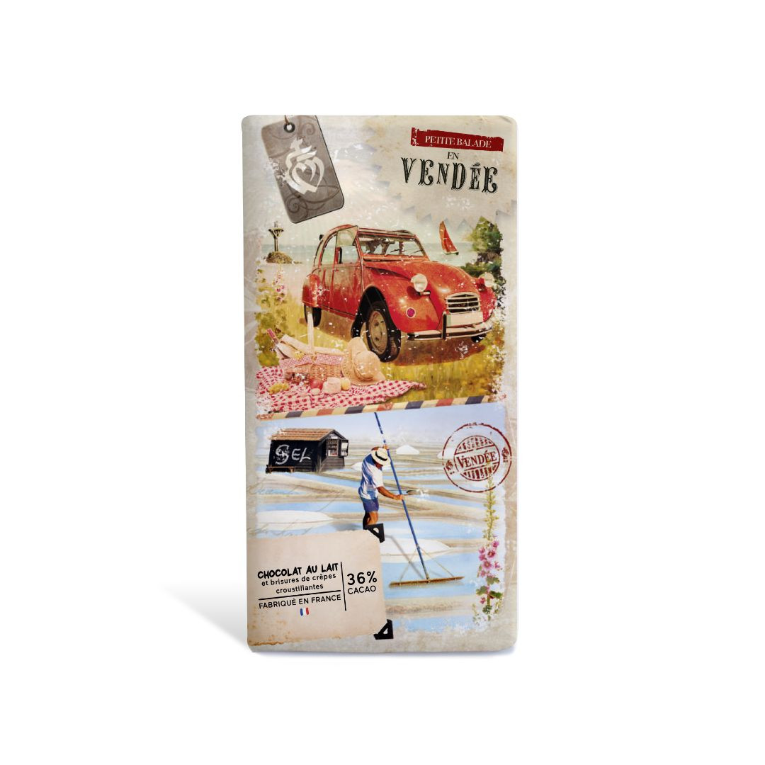 Achat Tablette Vendée vintage chocolat au lait feuillantine 36% de cacao en ligne 1 