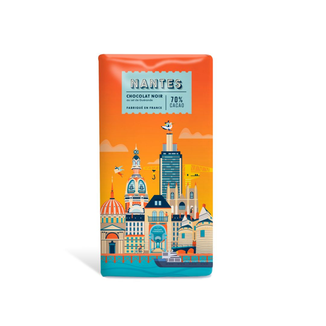 Achat Tablette tour à Nantes chocolat noir au sel de Guérande 70% de cacao en ligne 1 