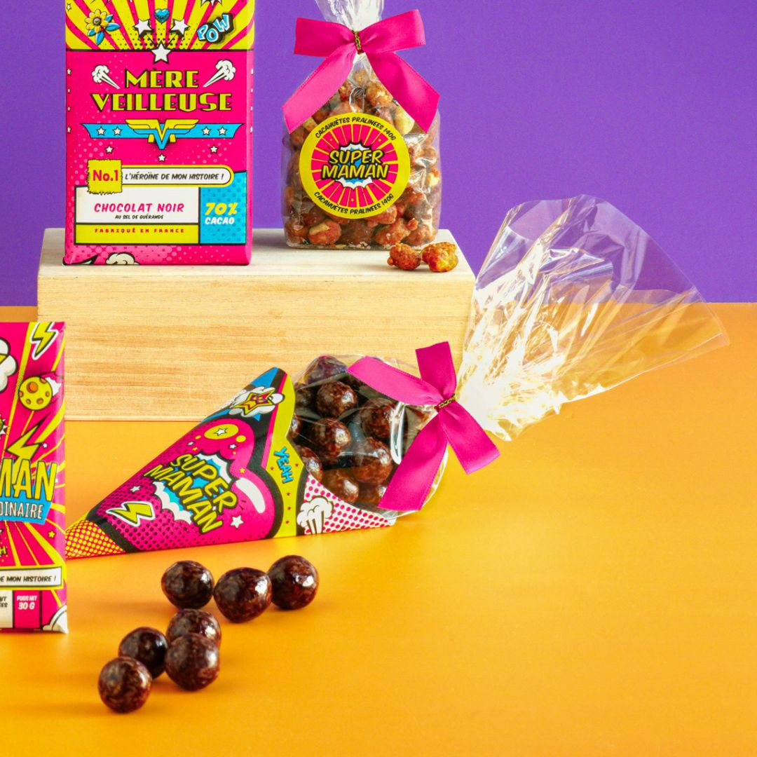 Achat Cône Super Maman assortiment billes chocolat croustillant lait blanc et noir en ligne 3 