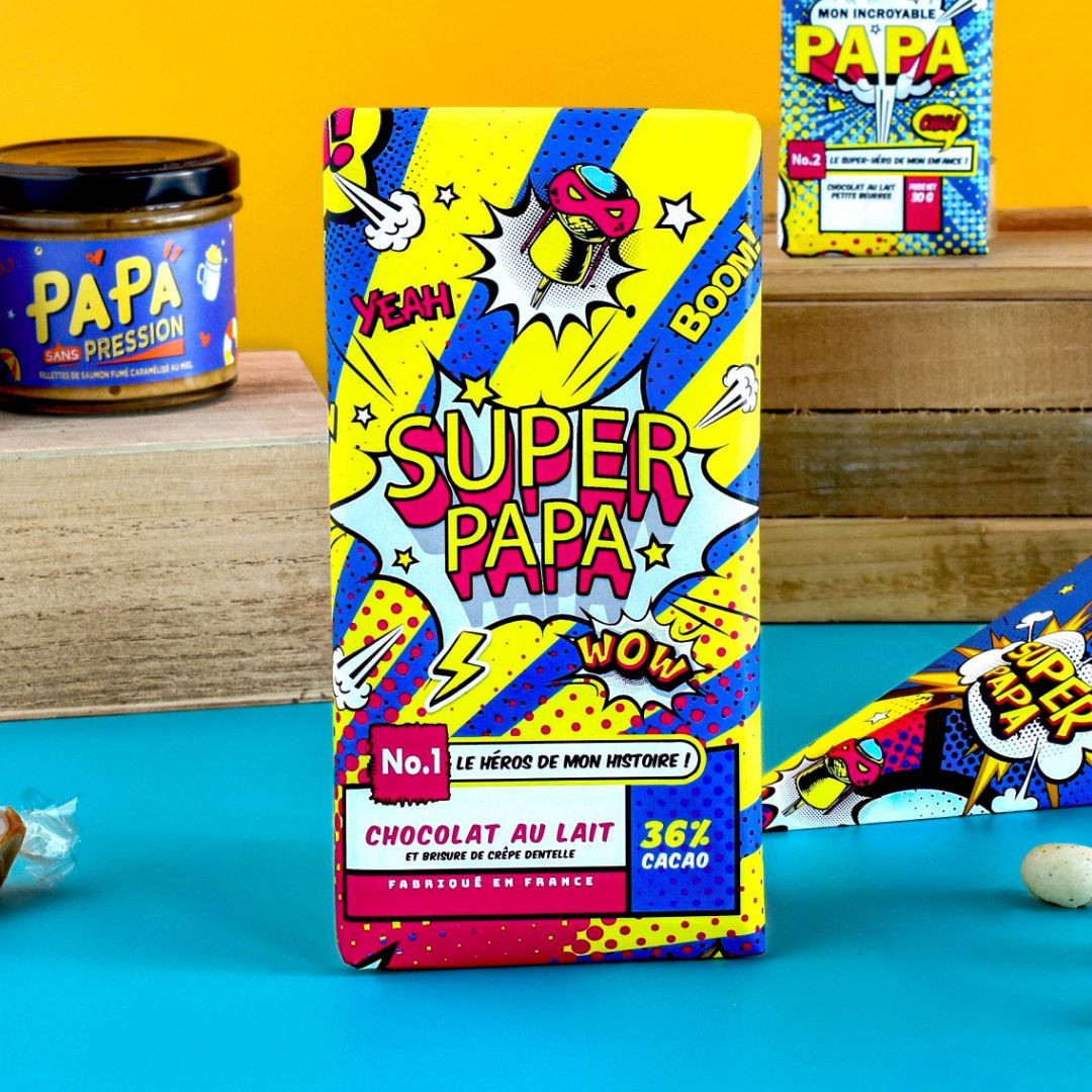 Achat Tablette Super Papa chocolat lait crêpe dentelle en ligne 3 