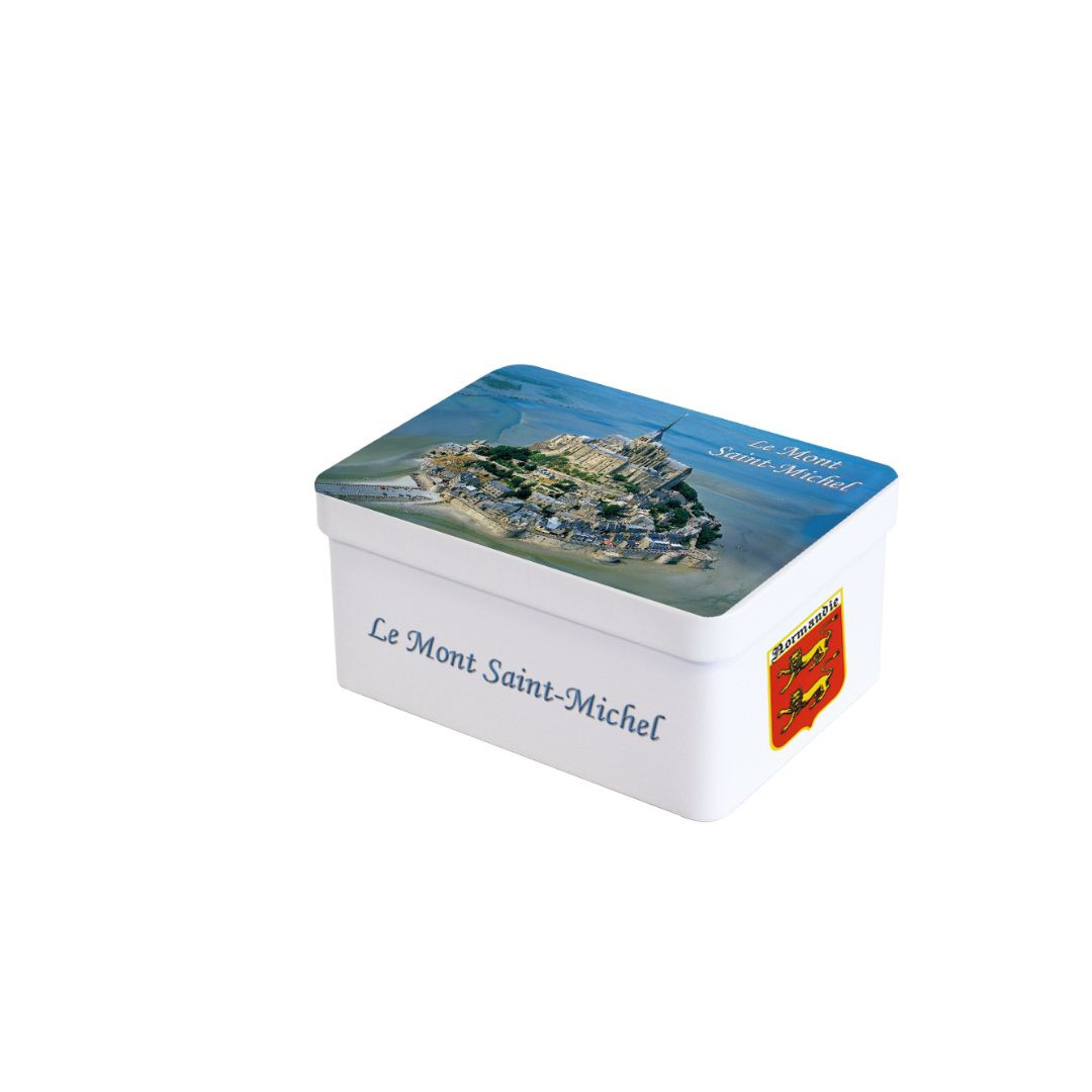 Achat Boîte sucrette Mont-Saint-Michel photo aérienne grands sablés normands en ligne 1 
