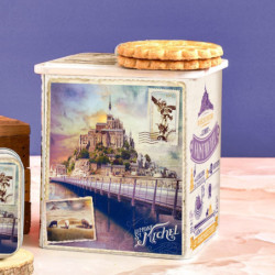 Boîte collector Mont-Saint-Michel vintage grands sablés normands