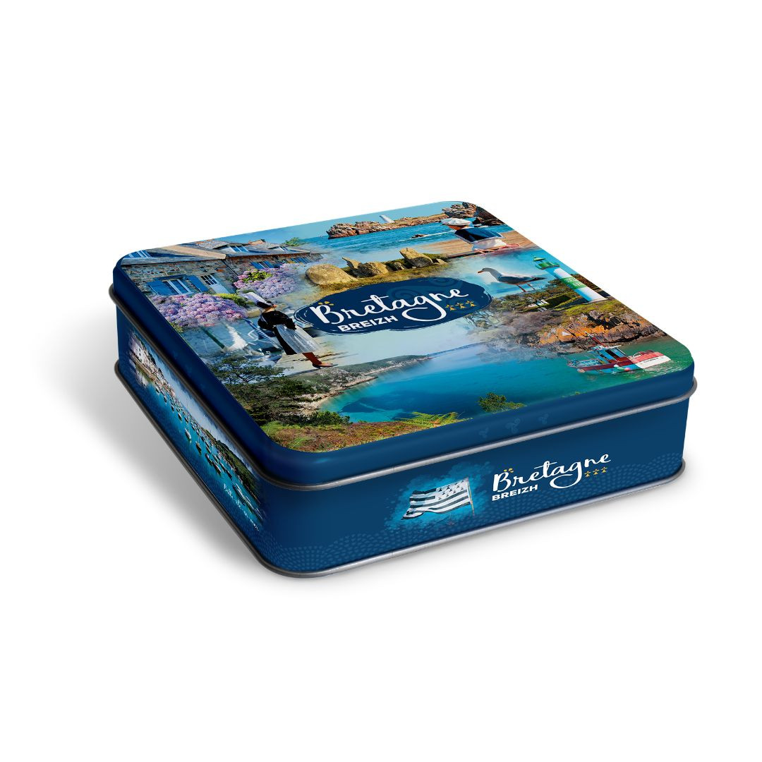 Achat Boîte carrée multivues Bretagne galettes pur beurre à la fleur de sel de Bretagne en ligne 1 
