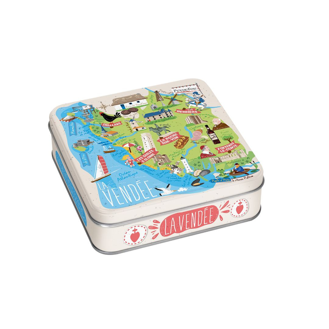 Achat Boîte carrée carte de Vendée galettes vendéennes en ligne 1 
