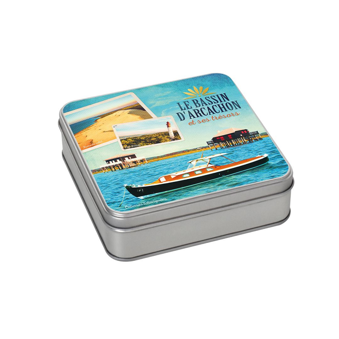 Achat Boîte carrée bassin d'Arcachon galettes fabriquées en Nouvelle-Aquitaine en ligne 1 