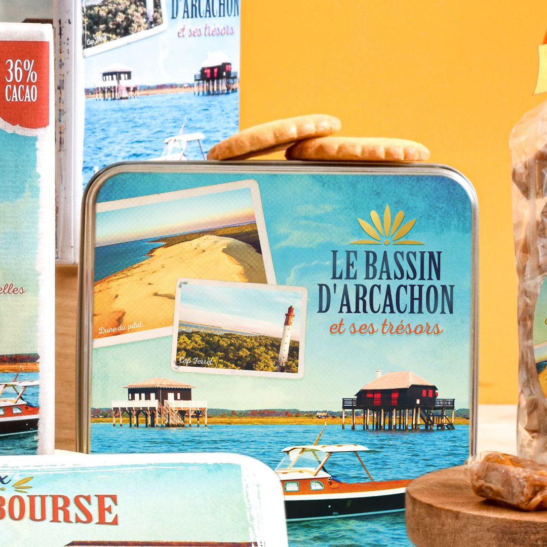Achat Boîte carrée bassin d'Arcachon galettes fabriquées en Nouvelle-Aquitaine en ligne 3 