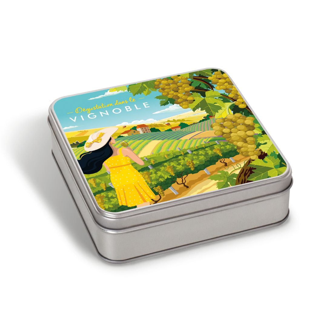 Achat Boîte carrée dégustation dans le vignoble galettes pur beurre à la fleur de sel en ligne 1 