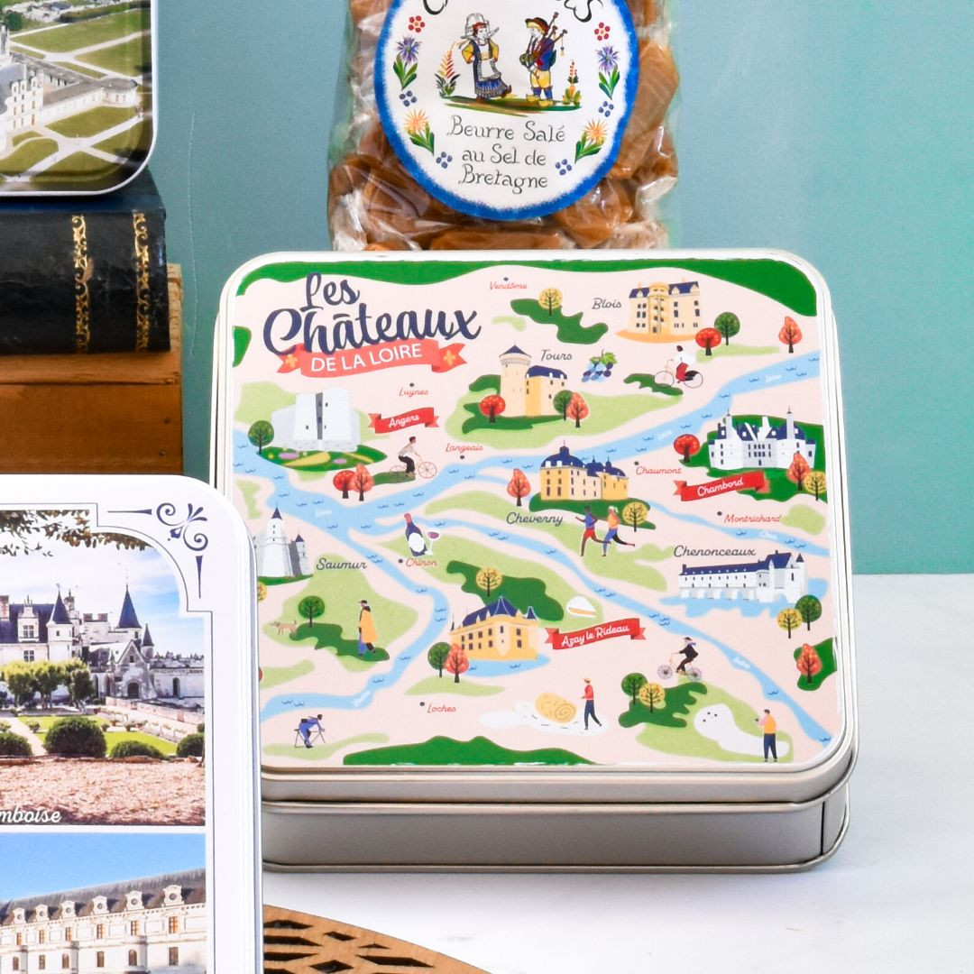 Achat Boîte carrée les Châteaux de la Loire galettes pur beurre à la fleur de sel en ligne 3 