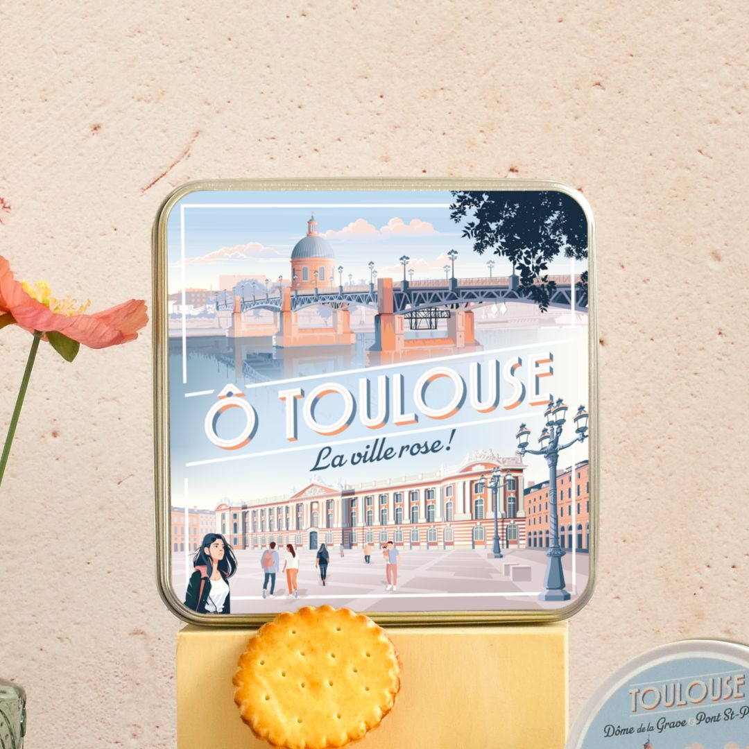 Achat Boîte carrée Toulouse la ville rose galettes nature en ligne 3 