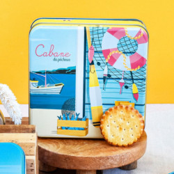 Boîte carrée cabane du pêcheur galettes pur beurre