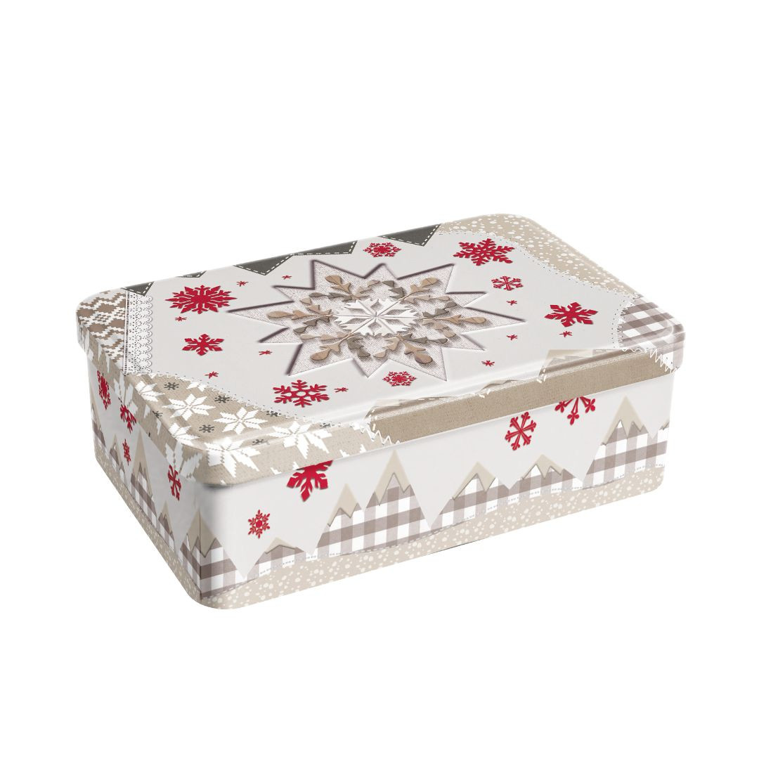 Achat Boîte sucre flocon patchwork cœur rouge assortiment palets et galettes en ligne 1 