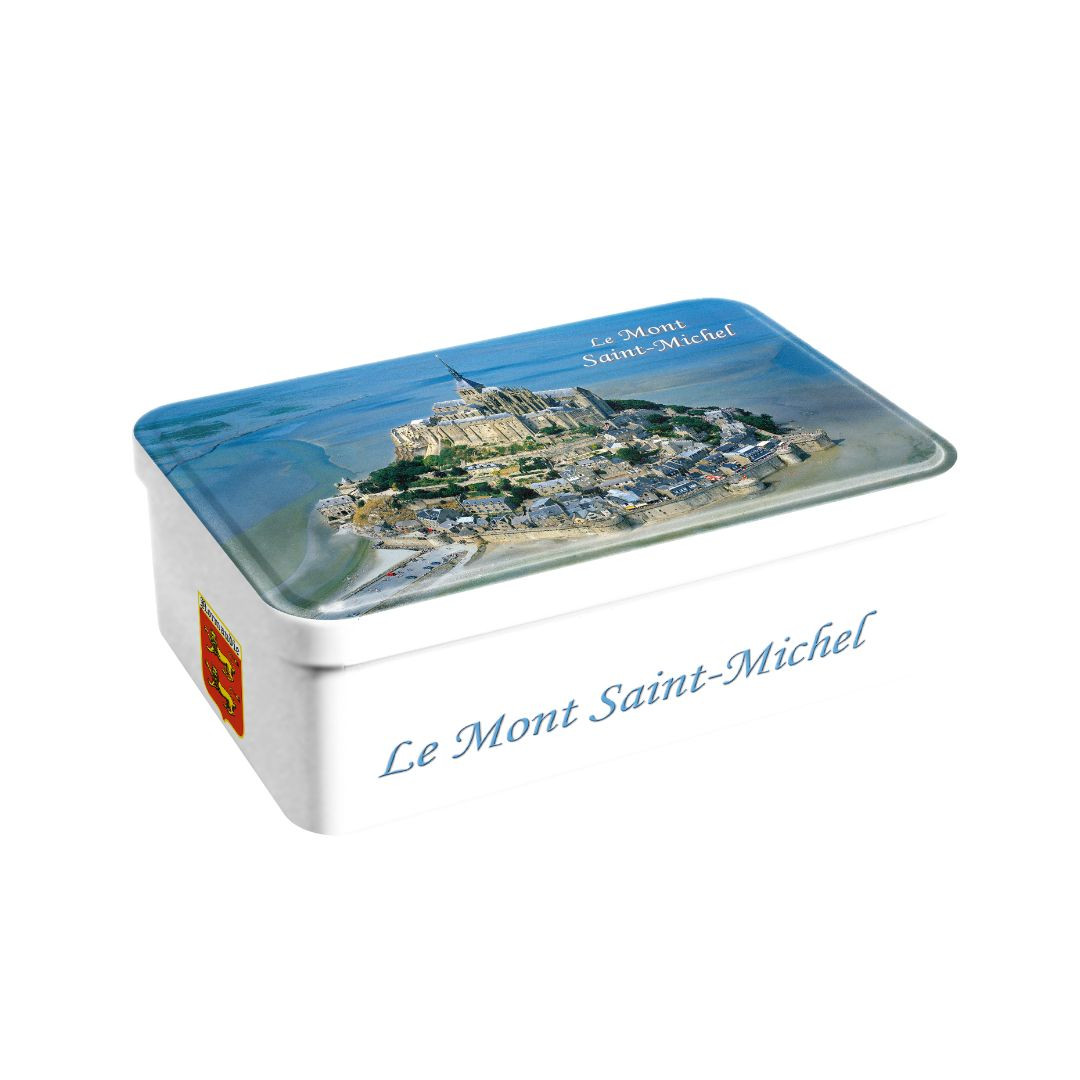 Achat Boîte sucre Mont-Saint-Michel photo aérienne assortiment palets et galettes en ligne 1 