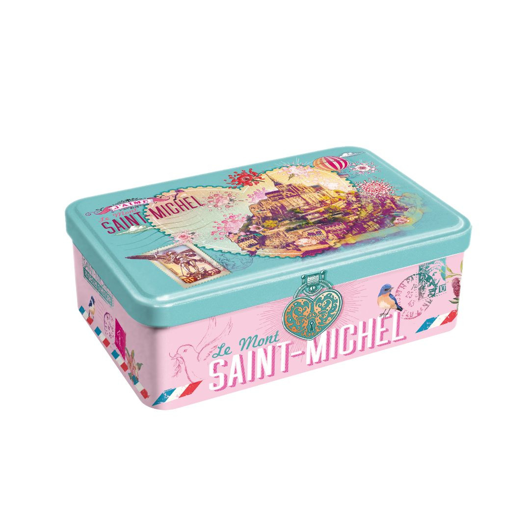 Achat Boîte sucre Mont-Saint-Michel romantique assortiment palets et galettes en ligne 1 