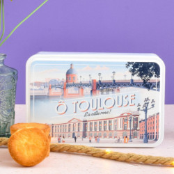 Boîte sucre Toulouse la ville rose assortiment palets et galettes