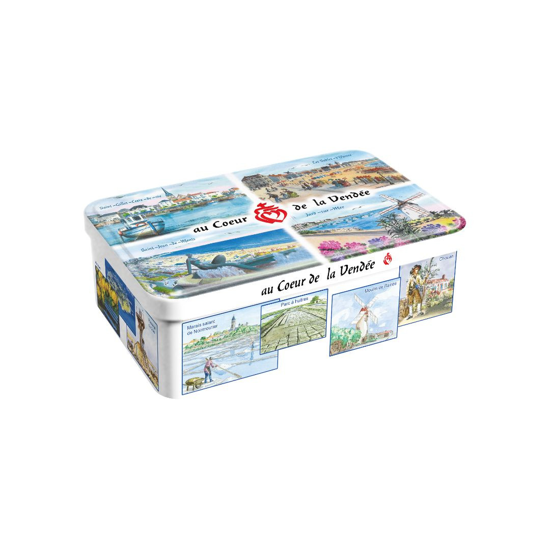 Achat Boîte sucre multivues Vendée plage aquarelle galettes vendéennes en ligne 1 