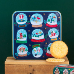 Boîte carrée boules à neige galettes pur beurre