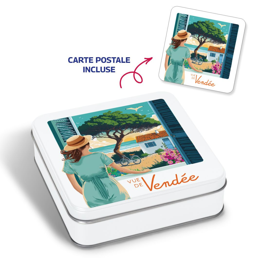 Achat Boîte carrée impression polaroid Vendée et sa carte postale galettes vendéennes en ligne 1 