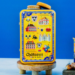 Boîte sucre multivues illustration chateaux assortiment palets et galettes