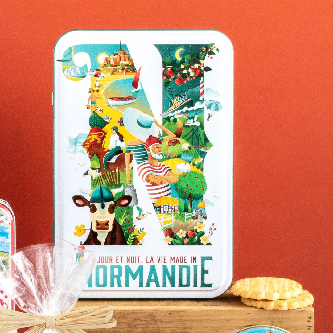 Achat Boîte sucre illustration Normandie sablés normands en ligne 3 