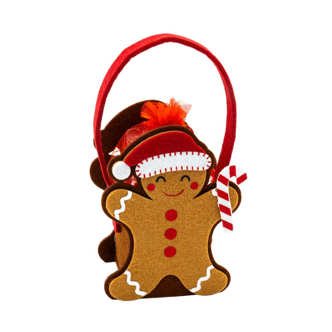 Achat Sac feutrine bonhomme pain d'épice bonbons du Père-noël en ligne 1 