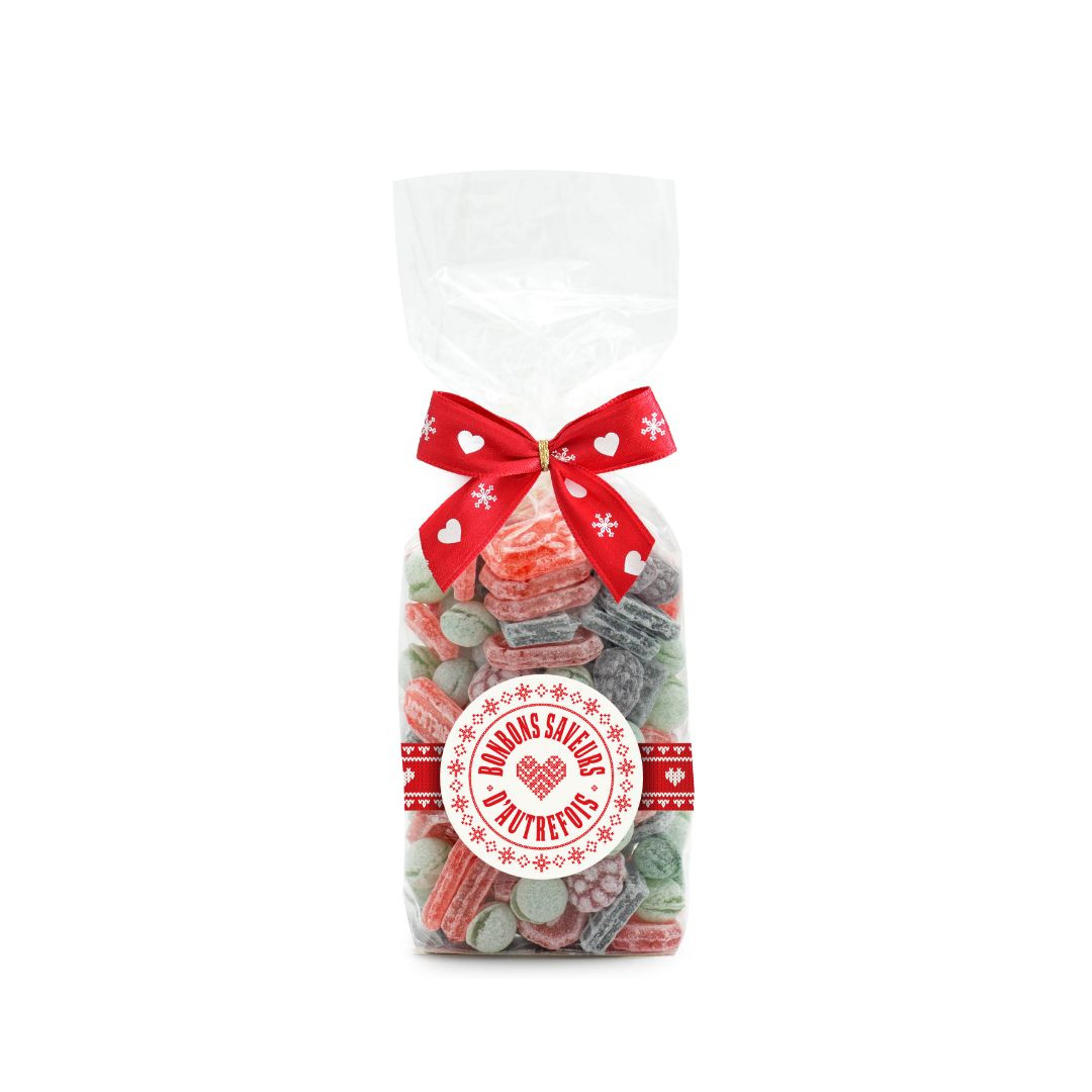 Achat Sachet collection cœur rouge bonbons sucre cuit aux saveurs d'autrefois en ligne 1 